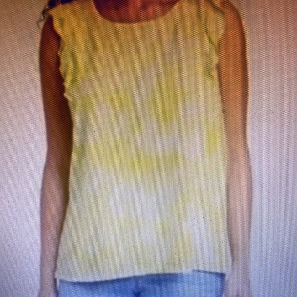 Knox Rose Round Neck Sleeveless Yellow Tie Dye Tank Top‎ Size XXL - Picture 7 of 7